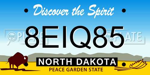 8EIQ85 North Dakota License Plate
