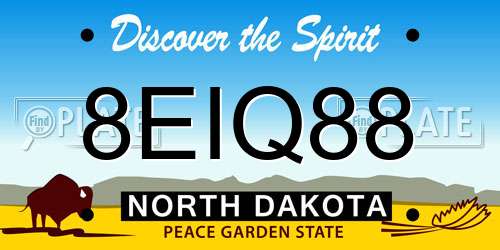 8EIQ88 North Dakota License Plate