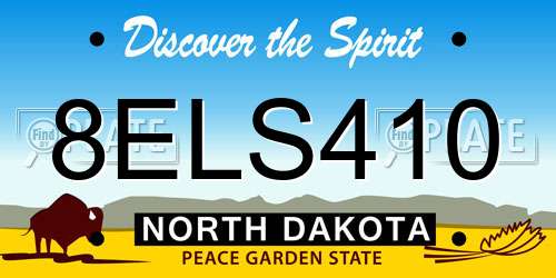 8ELS410 North Dakota License Plate