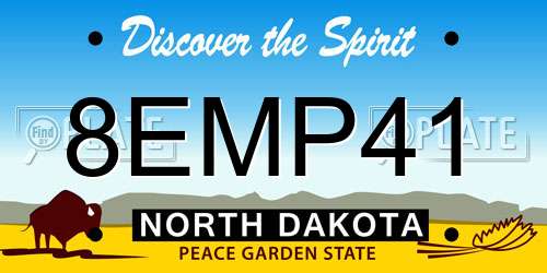 8EMP41 North Dakota License Plate