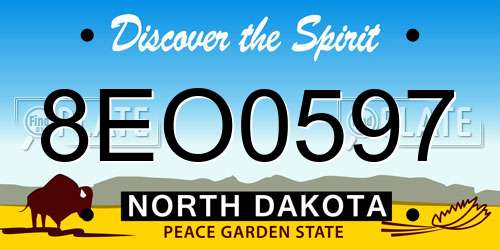 8EO0597 North Dakota License Plate