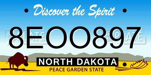 8EOO897 North Dakota License Plate
