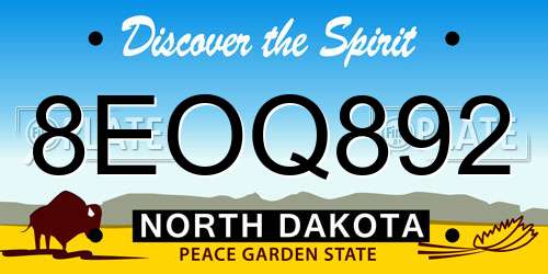 8EOQ892 North Dakota License Plate
