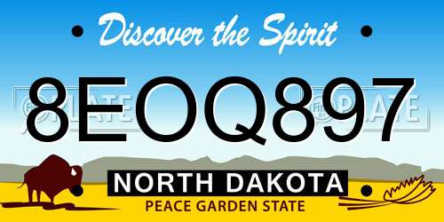 8EOQ897 North Dakota License Plate
