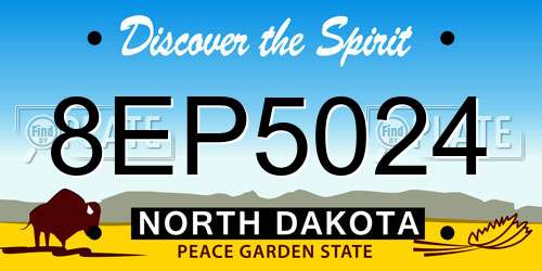8EP5024 North Dakota License Plate