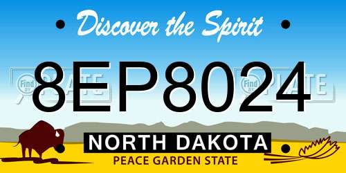 8EP8024 North Dakota License Plate