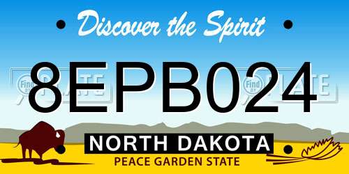 8EPB024 North Dakota License Plate