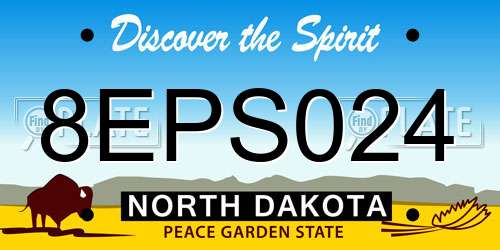 8EPS024 North Dakota License Plate