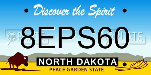 8EPS60 North Dakota License Plate