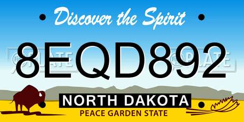8EQD892 North Dakota License Plate
