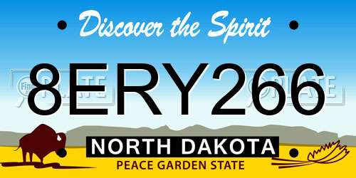 8ERY266 North Dakota License Plate