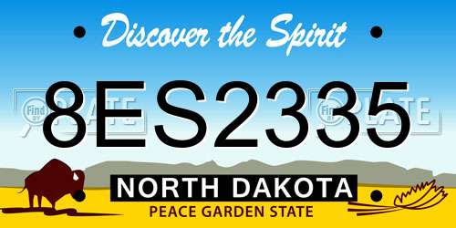 8ES2335 North Dakota License Plate