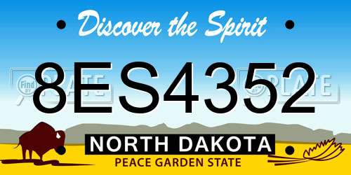 8ES4352 North Dakota License Plate
