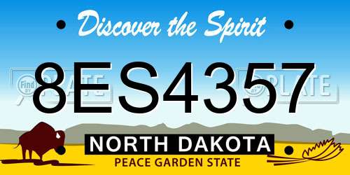 8ES4357 North Dakota License Plate