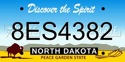 8ES4382 North Dakota License Plate