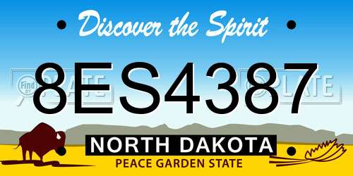 8ES4387 North Dakota License Plate
