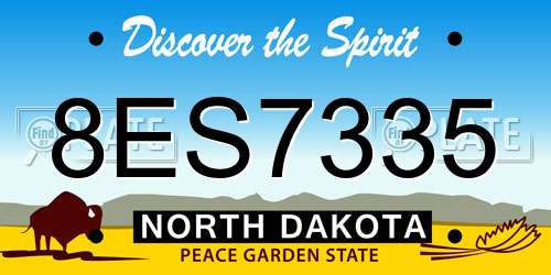 8ES7335 North Dakota License Plate
