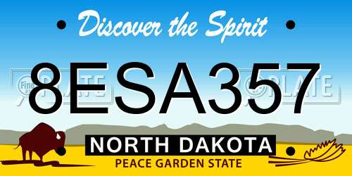 8ESA357 North Dakota License Plate
