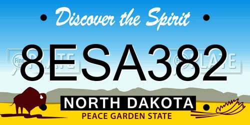8ESA382 North Dakota License Plate