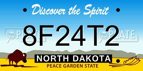 8F24T2 North Dakota License Plate