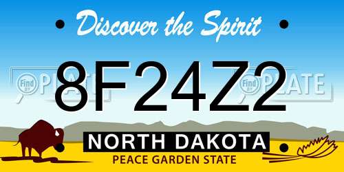 8F24Z2 North Dakota License Plate
