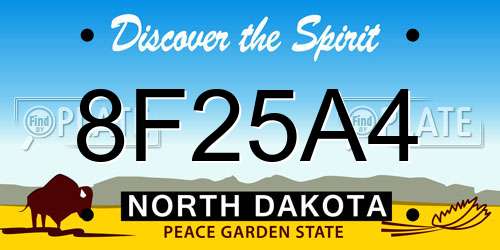 8F25A4 North Dakota License Plate