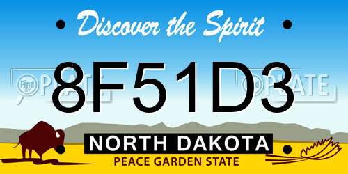 8F51D3 North Dakota License Plate