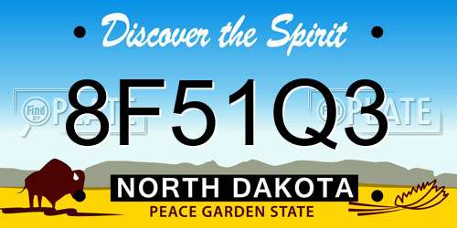 8F51Q3 North Dakota License Plate