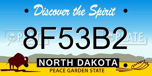 8F53B2 North Dakota License Plate