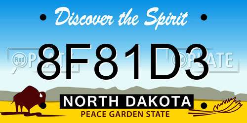 8F81D3 North Dakota License Plate