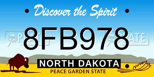 8FB978 North Dakota License Plate