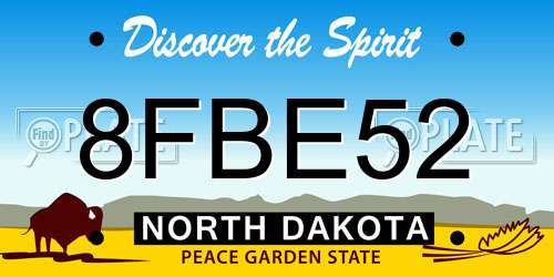 8FBE52 North Dakota License Plate