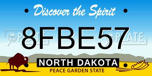 8FBE57 North Dakota License Plate