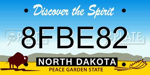 8FBE82 North Dakota License Plate