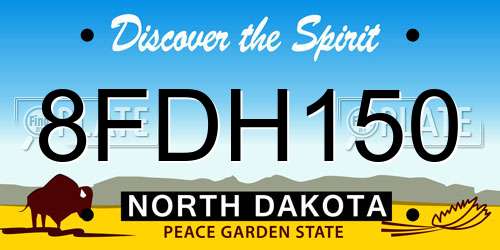 8FDH150 North Dakota License Plate