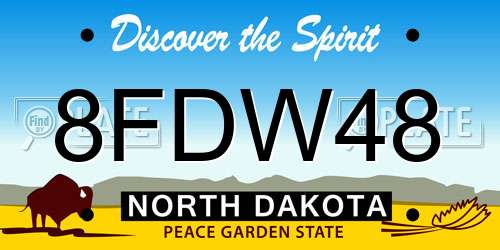 8FDW48 North Dakota License Plate