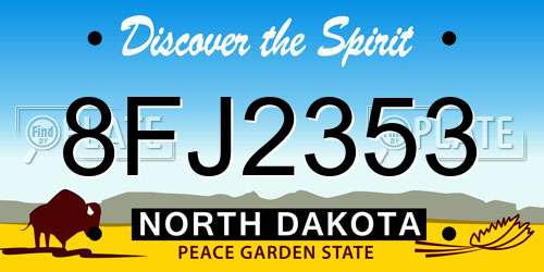 8FJ2353 North Dakota License Plate