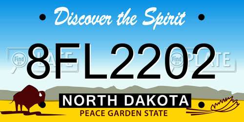 8FL2202 North Dakota License Plate