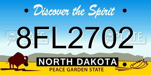 8FL2702 North Dakota License Plate