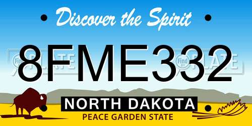 8FME332 North Dakota License Plate