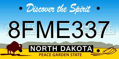 8FME337 North Dakota License Plate