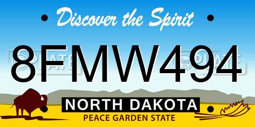 8FMW494 North Dakota License Plate