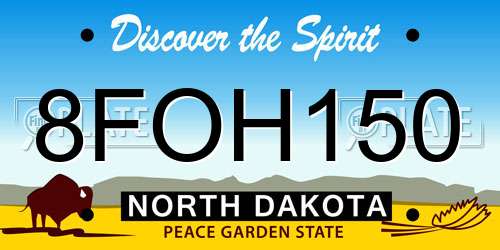8FOH150 North Dakota License Plate