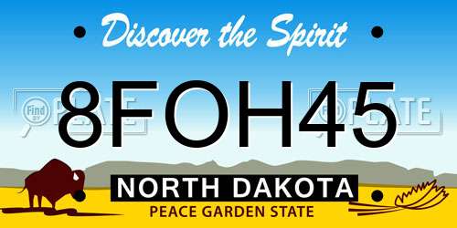 8FOH45 North Dakota License Plate