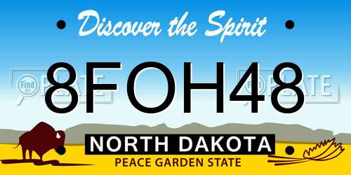 8FOH48 North Dakota License Plate