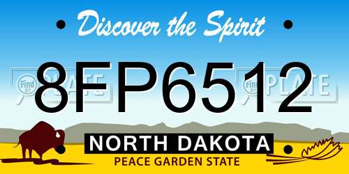 8FP6512 North Dakota License Plate