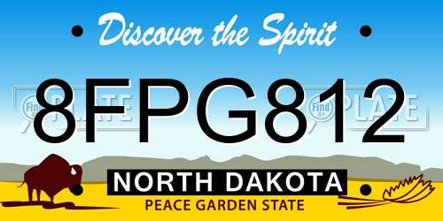 8FPG812 North Dakota License Plate