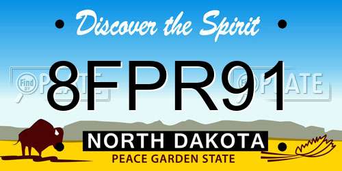 8FPR91 North Dakota License Plate