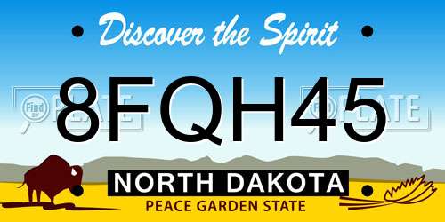 8FQH45 North Dakota License Plate