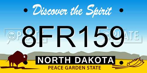 8FR159 North Dakota License Plate